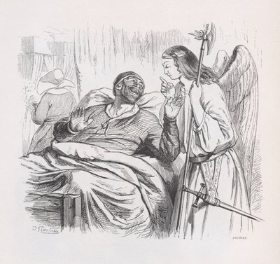 El ángel guardián de Las Obras Completas de Béranger, 1836 de Cherrier