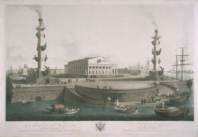 Vista a la Lengua de la Isla Vasilyevsky, 1810s de Chessky