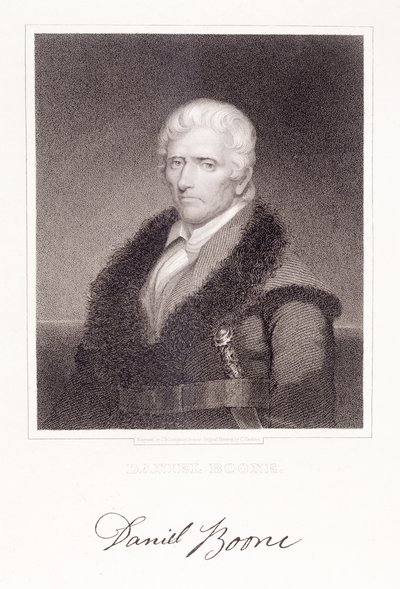 Daniel Boone (1736-1813) grabado por James Barton Longacre de Chester Harding