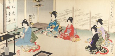 Palacio Interior de Chiyoda: No.20 Arreglo floral en turno... de Chikanobu Yoshu