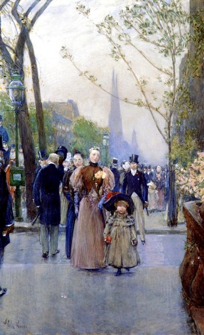 5ª Avenida, domingo de Childe Frederick Hassam