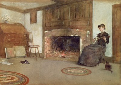 Una melodía familiar, c.1880 (acuarela sobre papel) de Childe Frederick Hassam