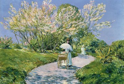Un paseo por el parque (aceite) de Childe Frederick Hassam