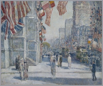 Una mañana de mayo de 1917 en la Avenida de Childe Frederick Hassam