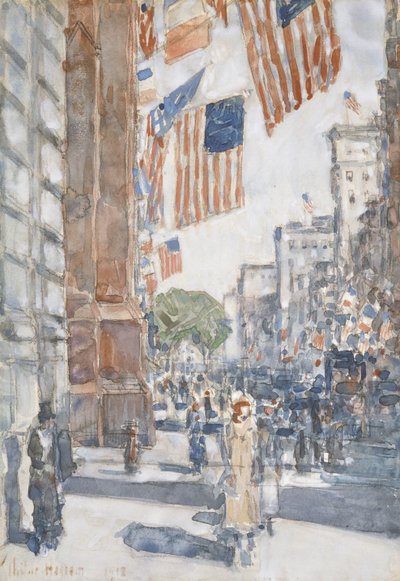 Banderas, Quinta Avenida de Childe Frederick Hassam