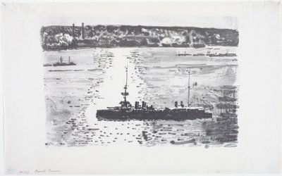 Crucero francés (litografía) de Childe Frederick Hassam