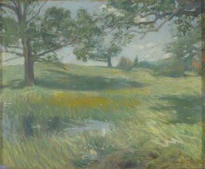 Meadows, c.1900-10 (pastel sobre lienzo) de Childe Frederick Hassam
