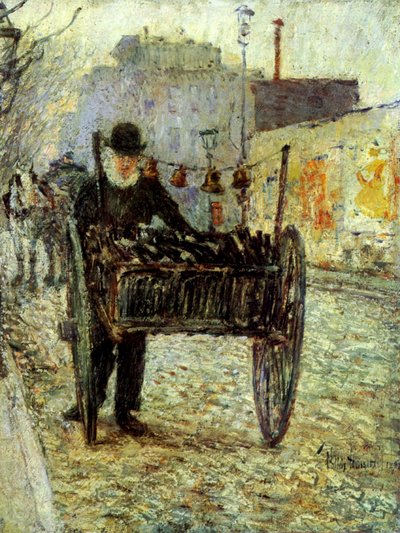 Anciano cargando botellas de Childe Frederick Hassam