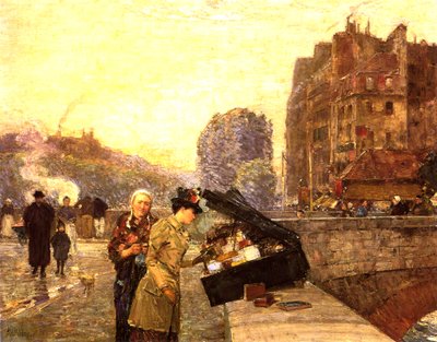 París, el Quai St Michel, c.1888 (óleo sobre lienzo) de Childe Frederick Hassam