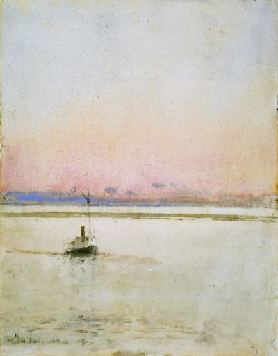 Atardecer (acuarela sobre papel) de Childe Frederick Hassam