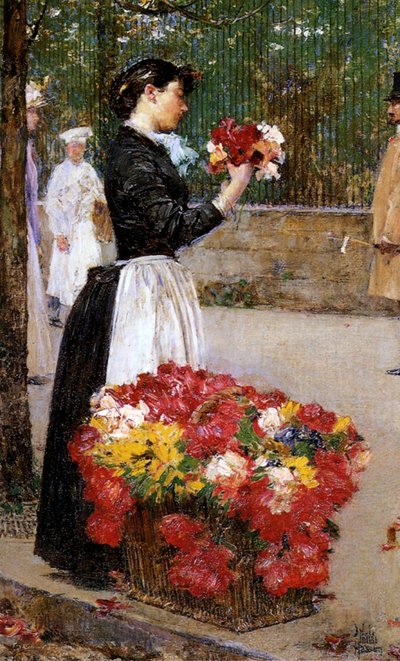 La chica de las flores de Childe Frederick Hassam