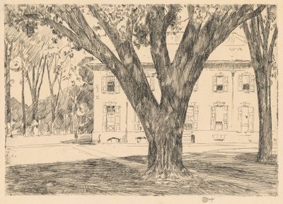 Campus y biblioteca, Andover de Childe Hassam