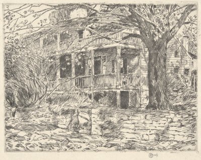 Casa antigua, Cos Cob, 1915 de Childe Hassam
