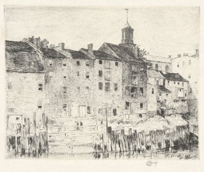 Viejos almacenes, Portsmouth de Childe Hassam