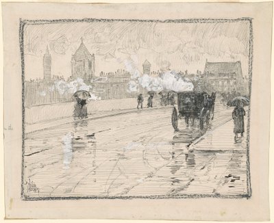 Día Lluvioso, Boston de Childe Hassam