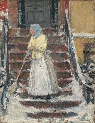 Barriendo Nieve de Childe Hassam