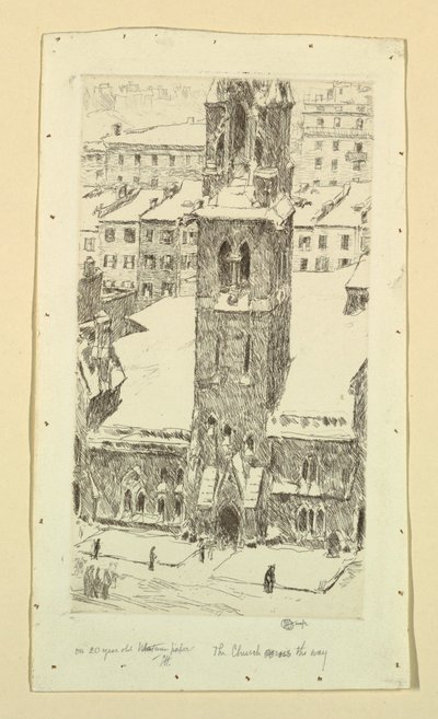 La iglesia al otro lado de Childe Hassam