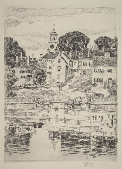 La torre de la iglesia, Portsmouth de Childe Hassam