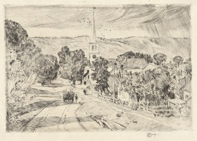Pueblo de Vermont, 1923 de Childe Hassam