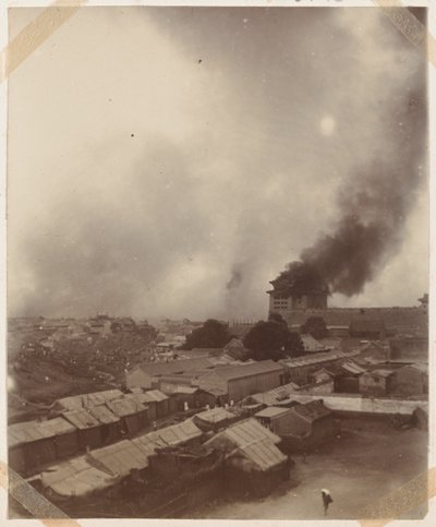 Un gran incendio en la puerta principal de Pekín de Chinese Photographer