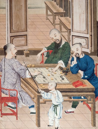 Un juego de estrategia en China, finales del siglo XVIII de Chinese School