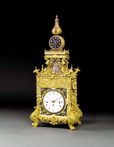 Un reloj de mesa musical de ormolú muy raro, probablemente Guangzhou, c.1790 de Chinese School