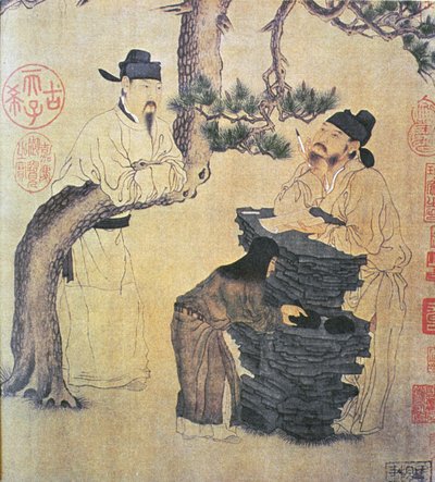 Un antiguo poeta chino, facsímil del pergamino chino original de Chinese School