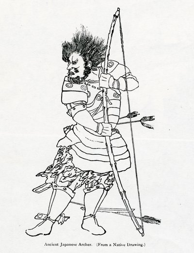 Un antiguo arquero japonés, ilustración de 
