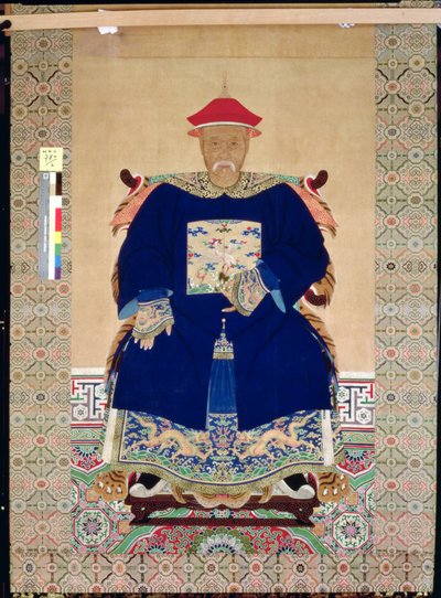 Retrato de antepasado, finales del siglo XVII o principios del XVIII de Chinese School