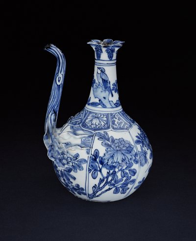 Jarra de granada kraak azul y blanco pintada con pájaros y flores, Wanli, 1580-1600 de Chinese School