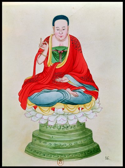 Buda sentado en una flor de loto de Chinese School