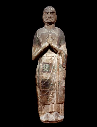 Arte chino: estatua que representa a un kasyapa, monje discípulo de Buda. Dinastía Sui (581-618 d.C.). París, Museo Guimet, Museo de Artes Asiáticas. de Chinese School