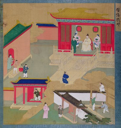 Emperador Ngai Ti (6-1 a.C.) (gouache sobre seda) de Chinese School