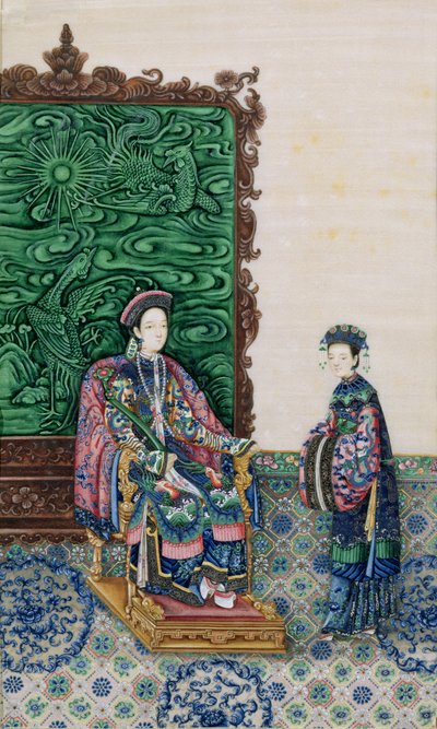 Emperatriz Sentada con una Dama de Chinese School