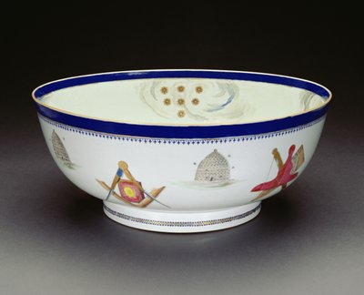 Cuenco masónico de exportación Famille Rose, período Qianlong, 1736-95 de Chinese School