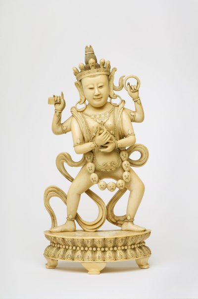 Figura de la diosa india Kali sosteniendo un rayo de Chinese School