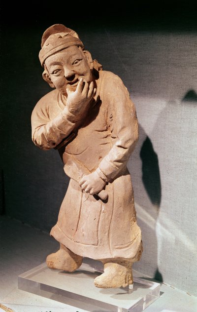 Figurilla de un actor silbando, de Jiaozuo, Henan, Dinastía Yuan (1271-1368) de Chinese School