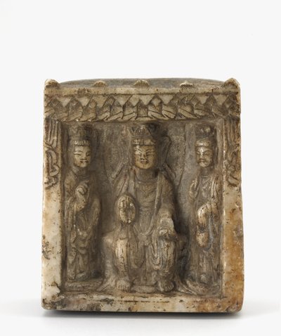 Estela en miniatura de cuatro lados, posiblemente dinastía Wei Occidental, c.550 de Chinese School