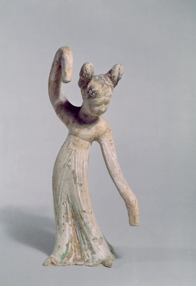 Estatua funeraria de una bailarina, Dinastía Tang (618-907) de Chinese School