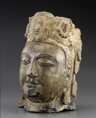 Cabeza del Bodhisattva Mahasthamaprapta (Ta-shih-chih) Periodo de División, 550-577 de Chinese School