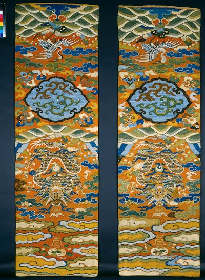 Paneles de silla de tapicería Kesi (k’o-ssu) de Chinese School