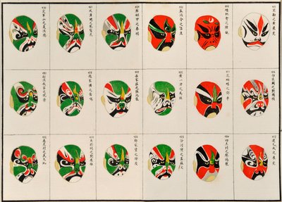 Diseños de maquillaje para personajes de la ópera china de Chinese School