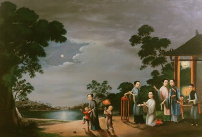 Festival de la Luna de Medio Otoño, c.1800 de Chinese School