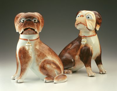Par de perros pug de Chinese School