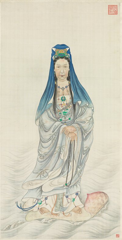 Retrato de la Emperatriz Viuda Cixi como Guanyin de Chinese School