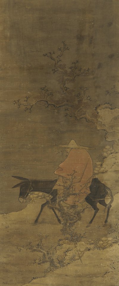 Cabalgando a través de la nieve en busca de flores de ciruelo, dinastía Ming o Qing, siglo XV-XVIII de Chinese School