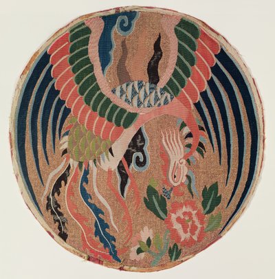 Rondel con feng-huang y peonía de árbol de Chinese School