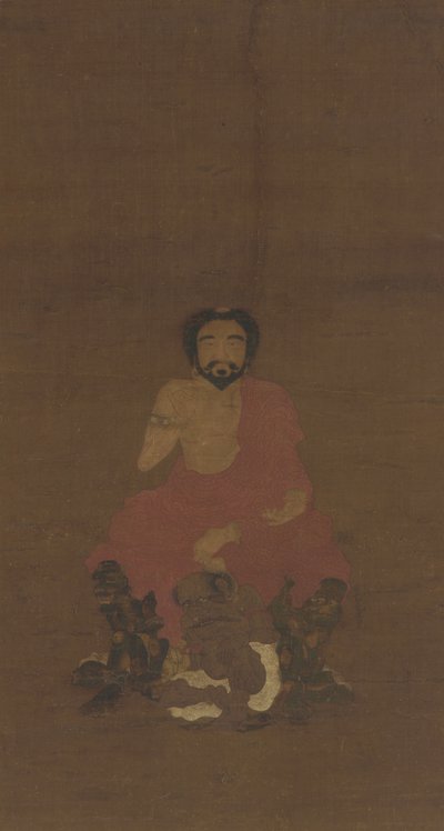 Sakyamuni sentado sobre tres criaturas demoníacas, posiblemente dinastía Yuan-principios de la dinastía Ming, siglo XIV-XV de Chinese School