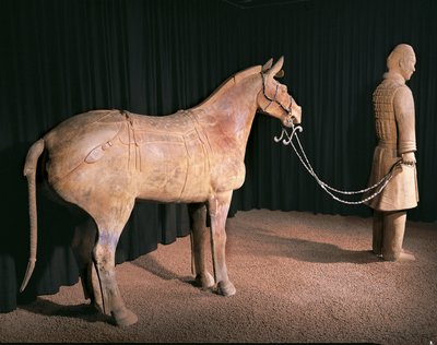 Guerrero del Ejército de Terracota, Mausoleo del Emperador Qin Shi Huang, siglo III a.C. (foto) de Chinese School