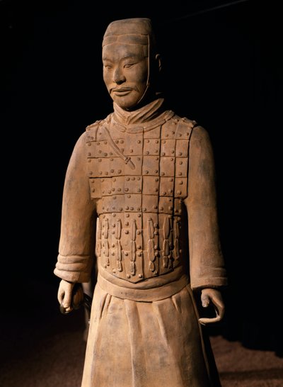 Guerrero del Ejército de Terracota, Mausoleo del Emperador Qin Shi Huang, siglo III a.C. (foto) de Chinese School